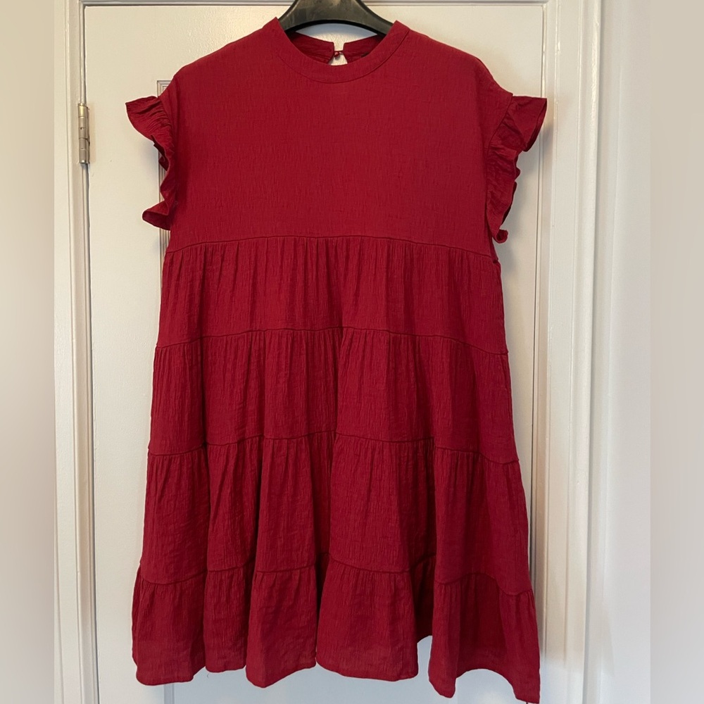 Babydoll Tiered Ruffle Sleeve Dress